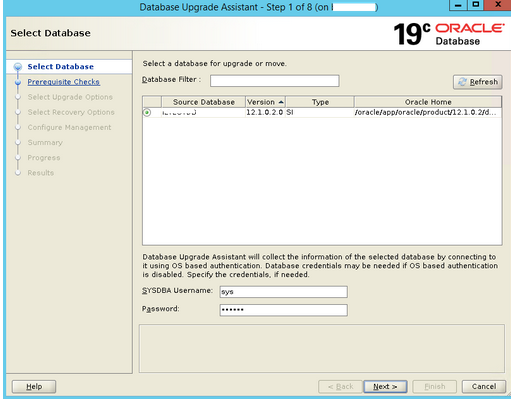 Machine generated
              alternative text:Select Database Seed so of the s 19C
              ORACLE Database Nom. if OS 12102.0 S' upgrade the STS O
              ga