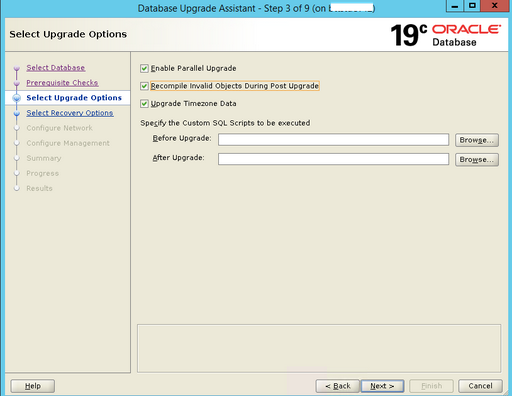 Machine generated
              alternative text:Select Upgrade Options 19C ORACLE
              Database Spew the SQL to